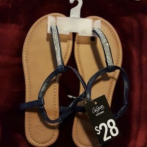 FINALPRICE!! City St Navy bluesandal w/rhinestones